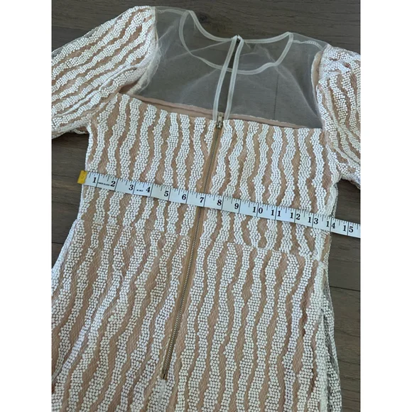 Lulus White Embroidered Mesh Mini Dress Short Sleeve - Picture 5 of 7